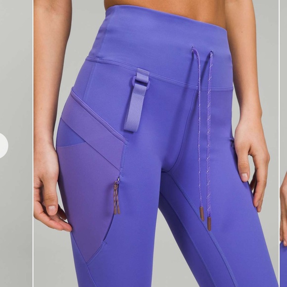 Lululemon cargo super high rise hiking tights leggings purple indigo 6